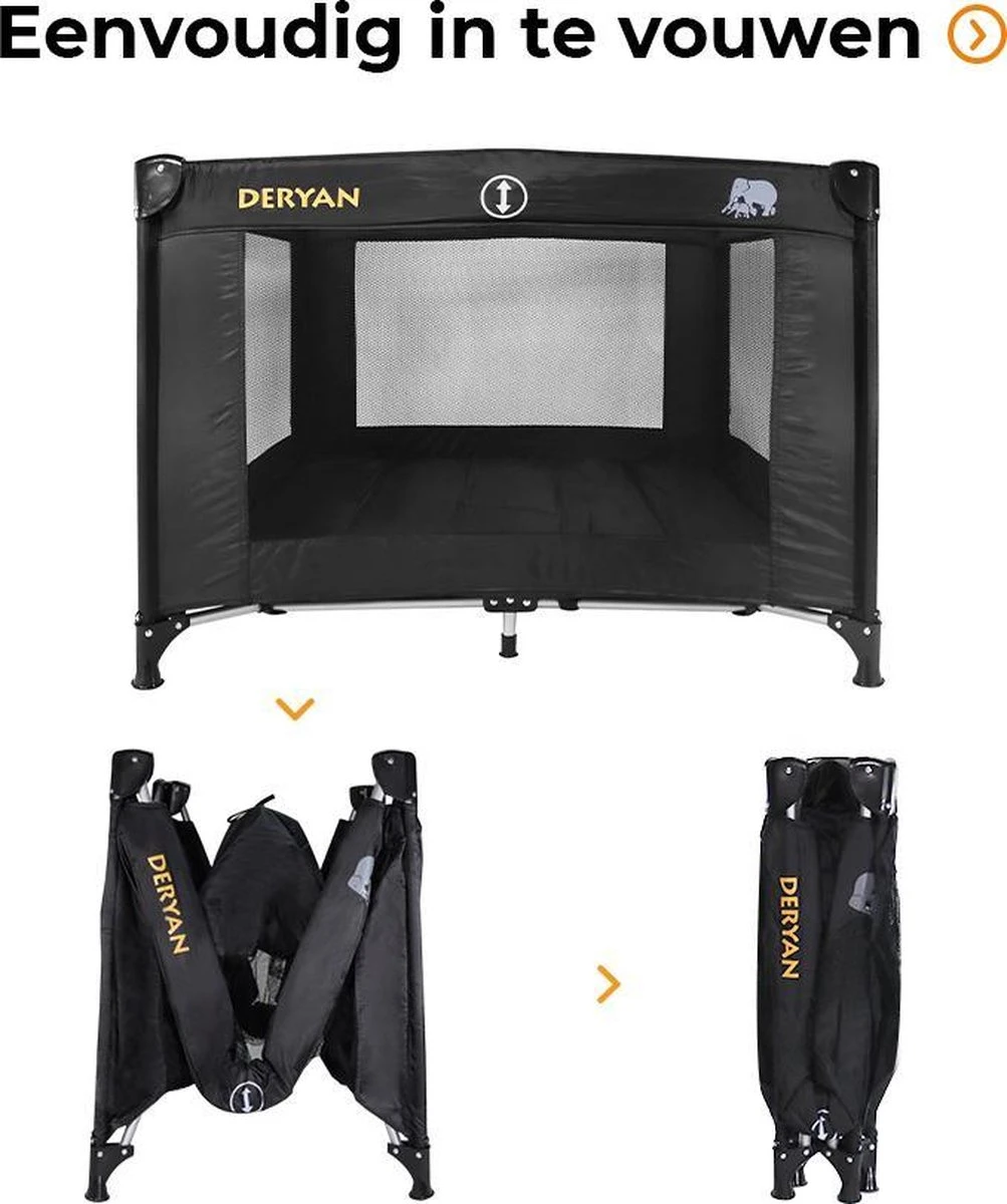 Deryan Kinderbox - Inklapbare Box - 100x100cm - Zwart - Image 6