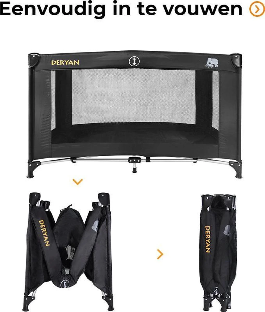 Deryan Believer Campingbedje - 120x60cm - Zwart - Image 5