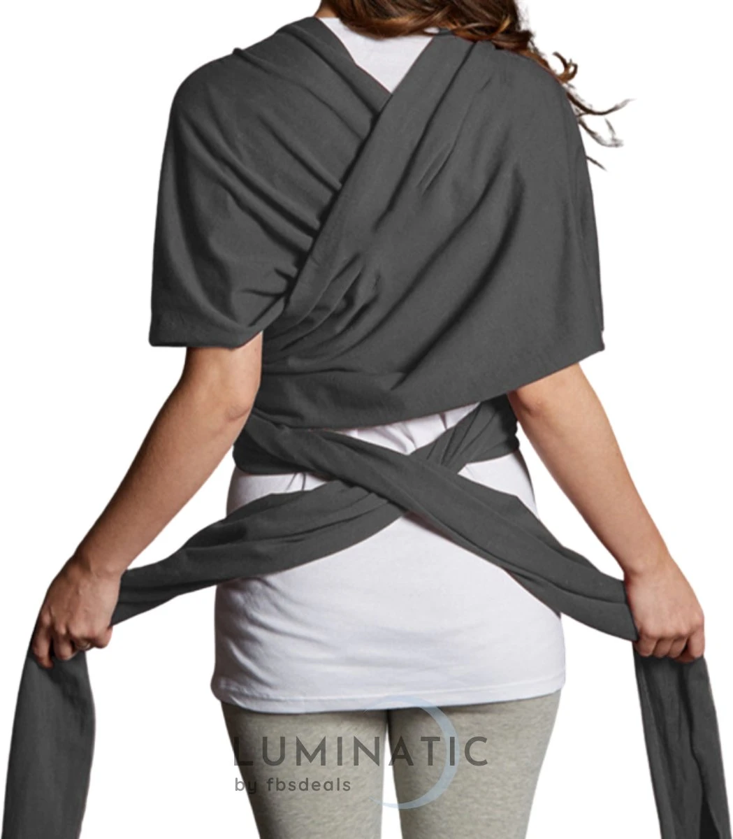 Baby Draagdoek - Babywrap - Baby Carrier - Babydrager - Buikdrager Baby – Baby Draagzak - Baby Sling | Luminatic® | Ergonomisch | Met Tasje | Donker Grijs - Image 2