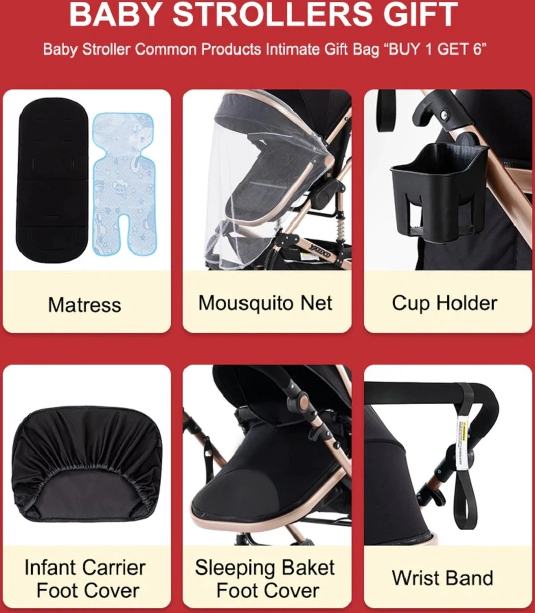 Luxe Kinderwagen 3 In 1 - Wandelwagen - Kinderwagen 3-in-1 Incl Autostoel - Kinderwagen Maxi Cosi – Buggy 3 In 1 - Newborn - Grijs - Image 4