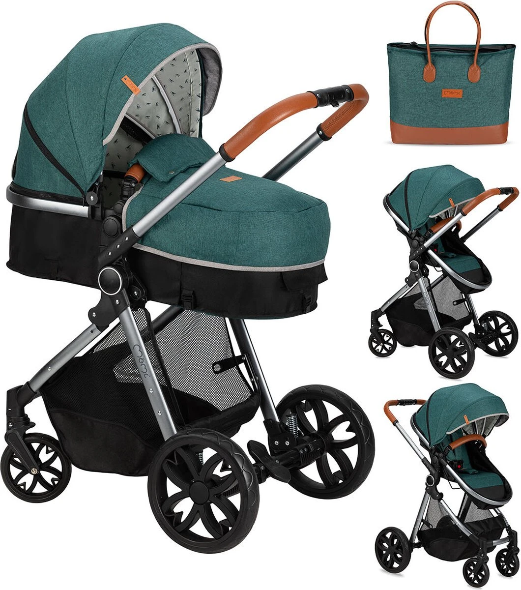 MoMi Kinderwagen - Compacte 2 In 1 Combiwagen - Limuru - Groen (geschikt Van 0-3 Jaar)
