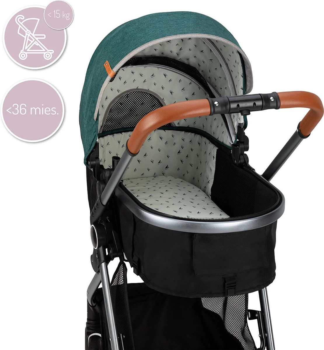 MoMi Kinderwagen - Compacte 2 In 1 Combiwagen - Limuru - Groen (geschikt Van 0-3 Jaar) - Image 20