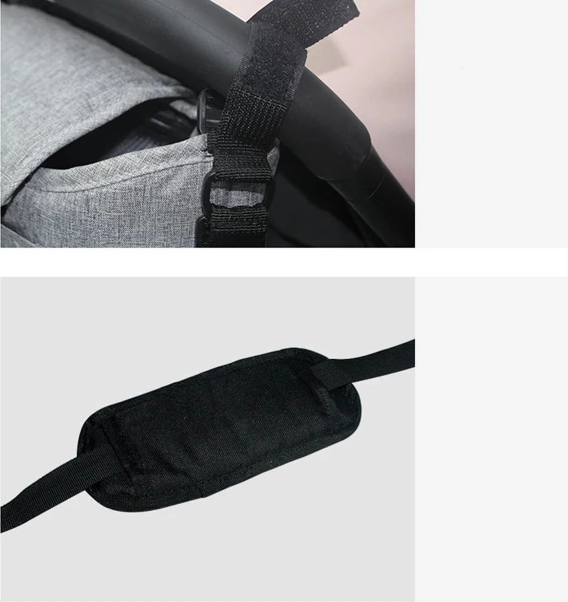 3 In 1 Kinderwagen Tas Universele Wandelwagen | Luiertas Draagtas Reistas Met Fles En Bekerhouder | - Zwart - Image 4