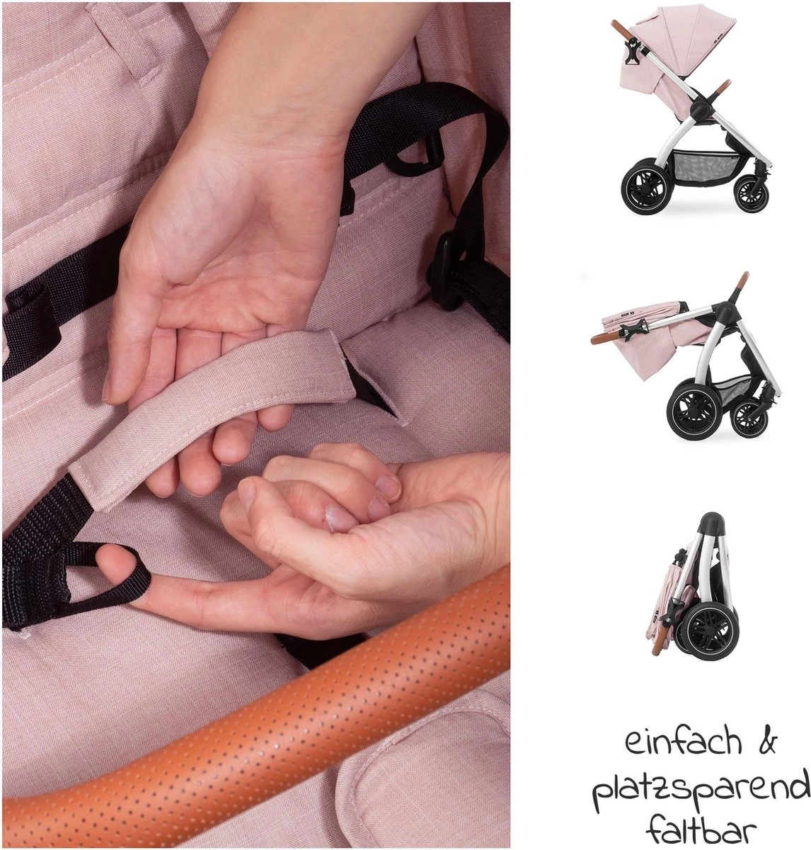 Hauck UpTown Buggy - Met één Hand Opvouwbaar - Roze - Afbeelding 9