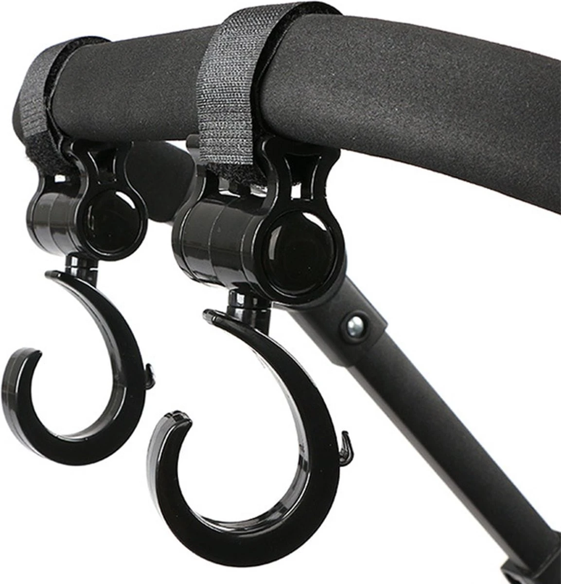 Kinderwagen Tassenhaak 2 Stuks - Boodschappenhaken - Tassenhanger - Babywagen Tassenhaak - Strollerhook - Buggy Haak - Bags Holder - Tassenclips - Rugzak Hanger - Verplaatsbare Hanger - Rolstoelhaak - Auto Hoofdsteun Haak - Image 3