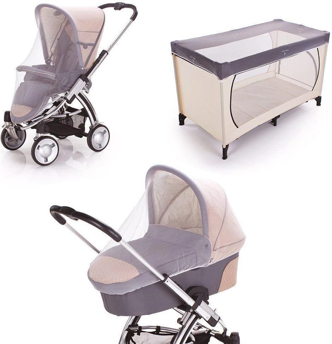 Universele Klamboe – Muggen- & Insectengaas Babybed – Muskieten En Muggennet – Voor Ledikant Kinderwagen Campingbedje – Wit - Image 7