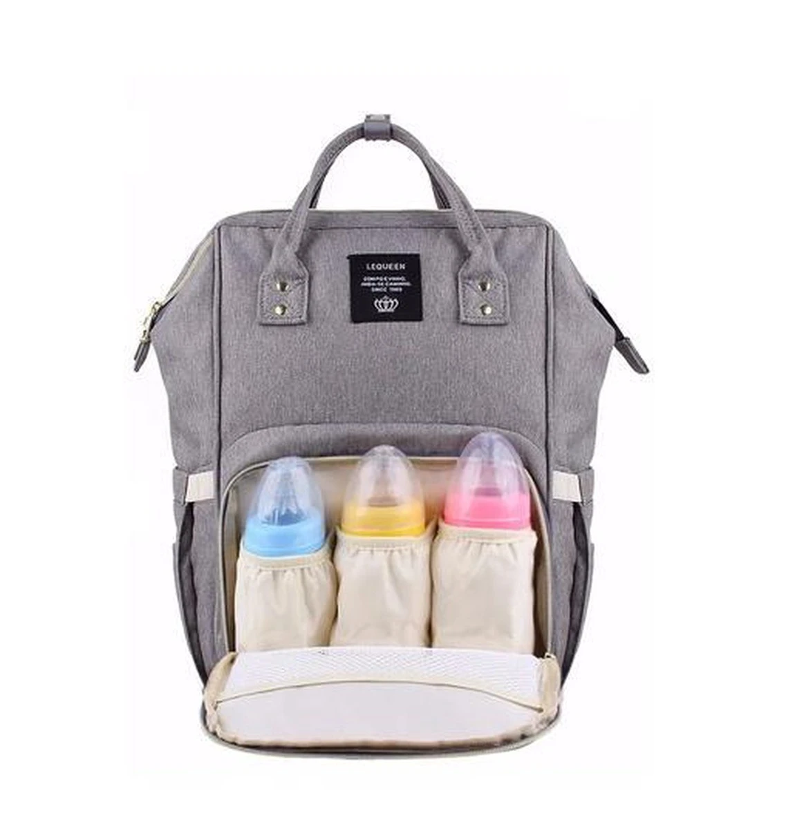 LEQUEEN - Luiertas - Grijs - Verzorgingstas - Verzorgingstas Luiertas - Baby Tas - Image 2