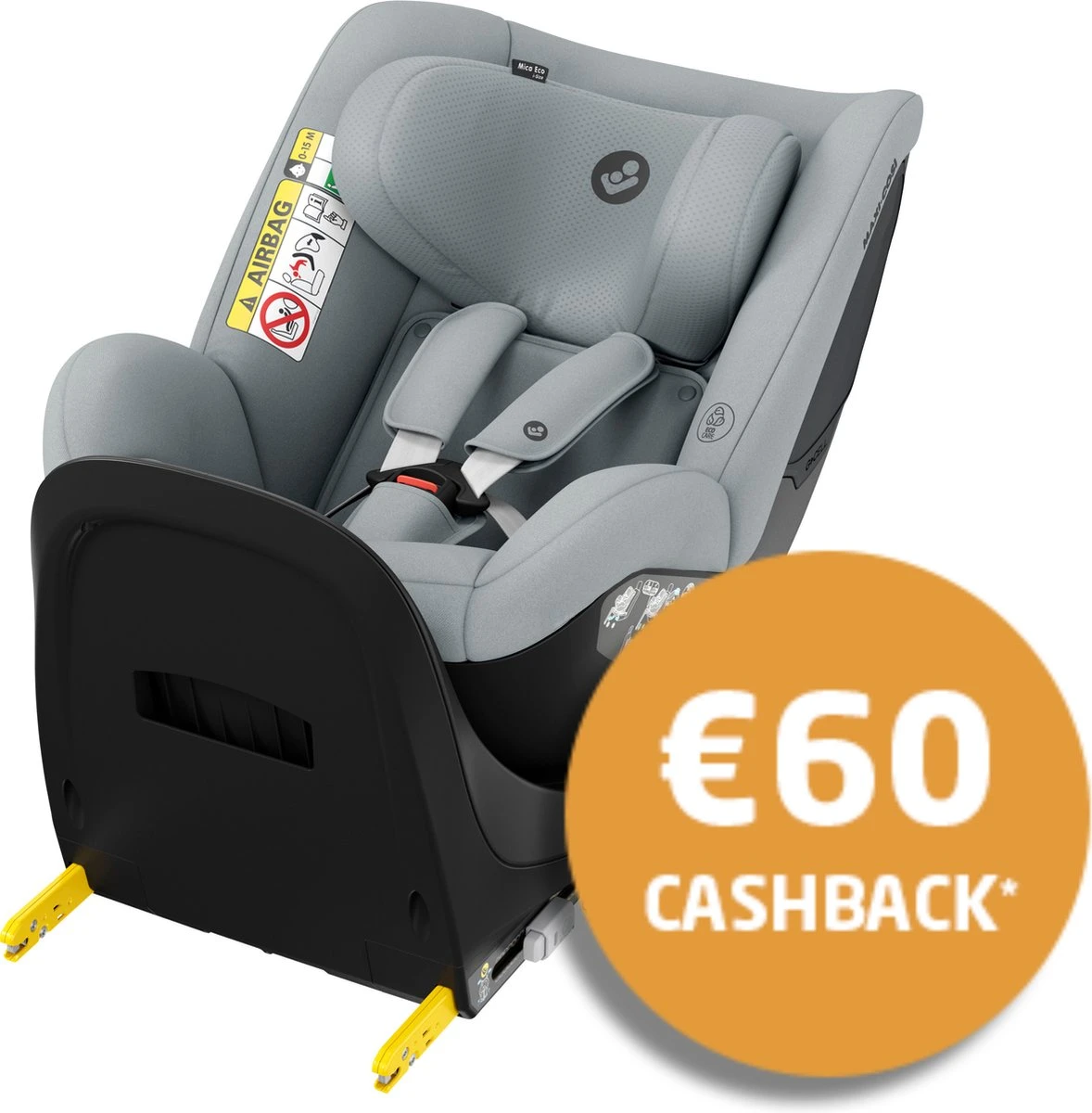 Maxi-Cosi Mica Eco I-Size Autostoeltje - 360° Draaibaar - Gerecyclede Stoffen - Authentic Grey - Image 2