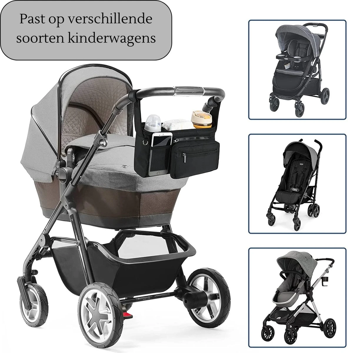 Kinderwagen Opbergtas - Organizer - Luiertas - Buggy - Reis - Waterafstotend - Image 2