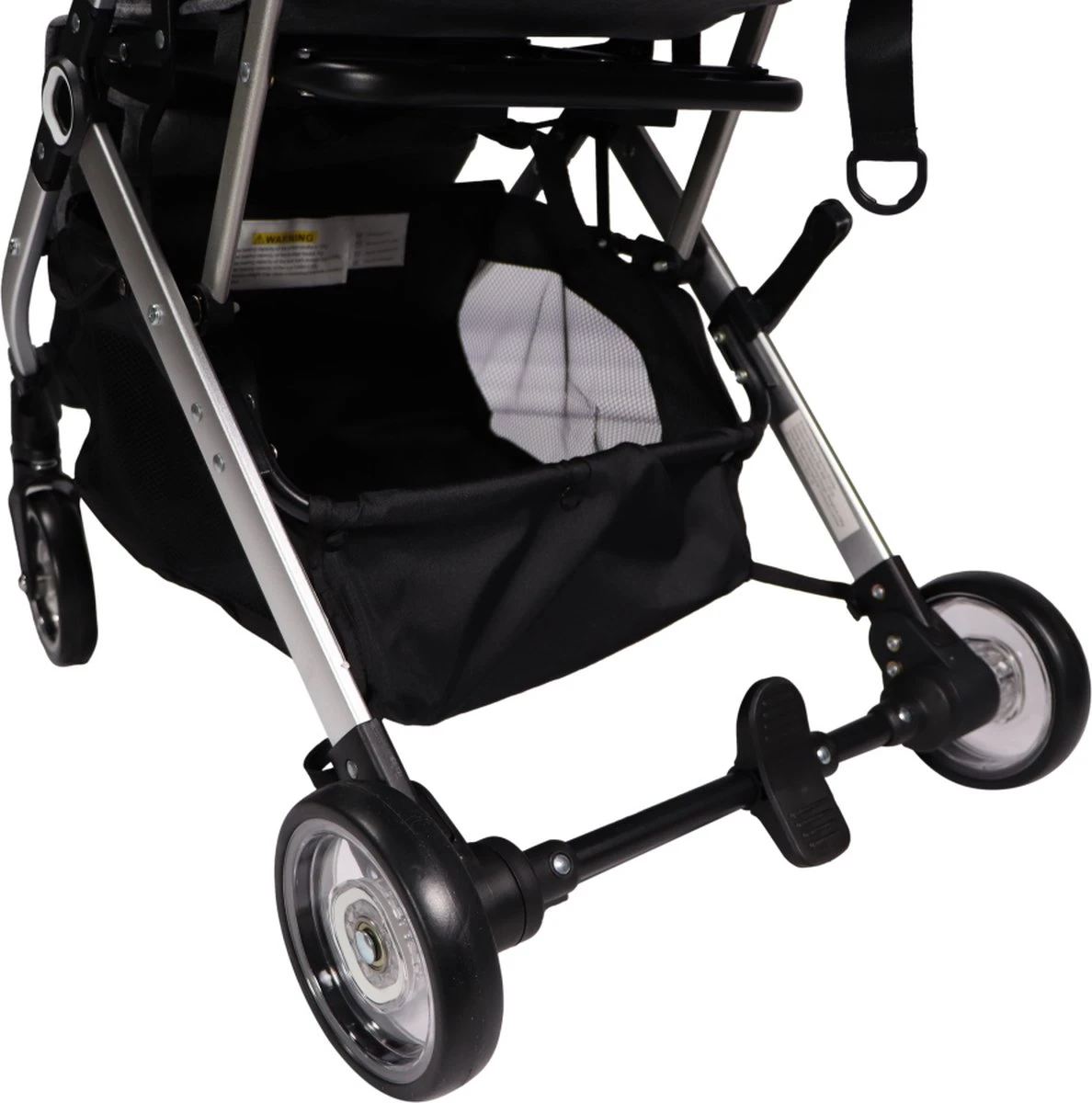 Ding Vivo Wandelwagen - Grijs/Zilver - Inklapbare Buggy - Inclusief Boodschappenmandje En Zonnekap - Afbeelding 2