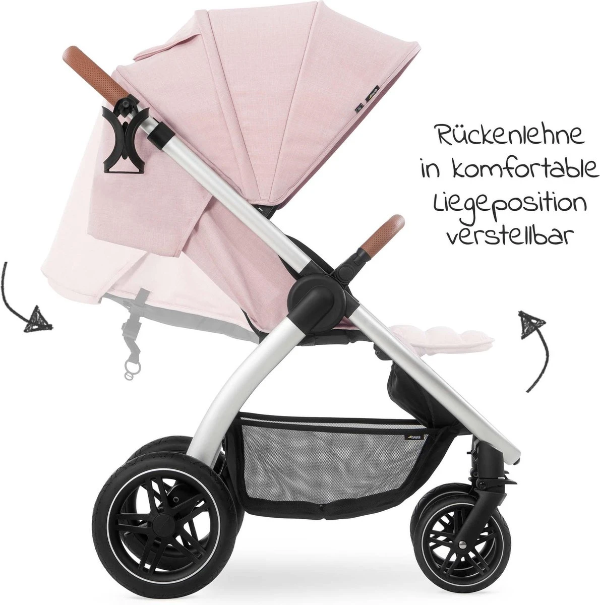 Hauck UpTown Buggy - Met één Hand Opvouwbaar - Roze - Afbeelding 5