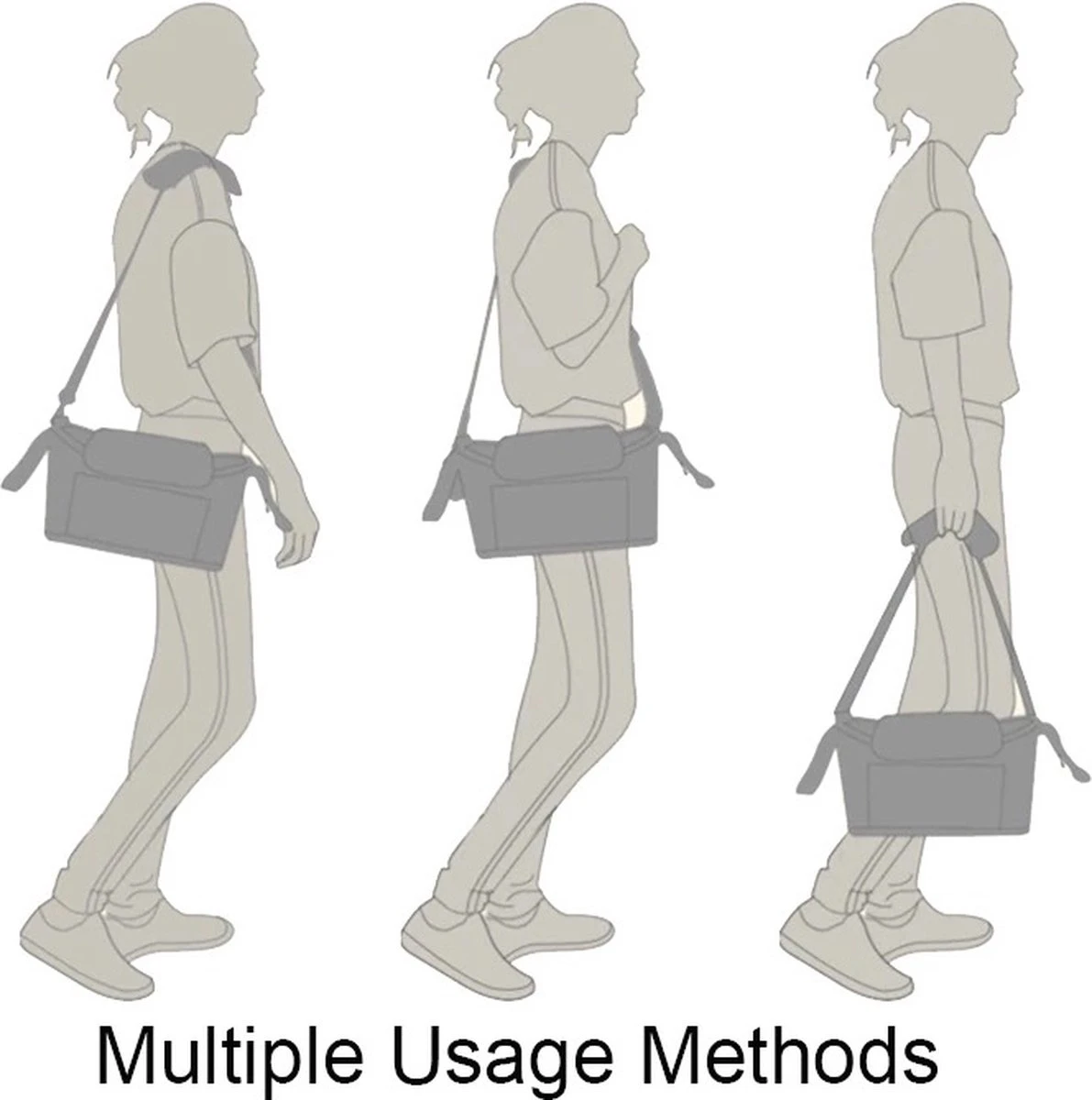 3 In 1 Kinderwagen Tas Universele Wandelwagen | Luiertas Draagtas Reistas Met Fles En Bekerhouder | - Zwart - Image 3