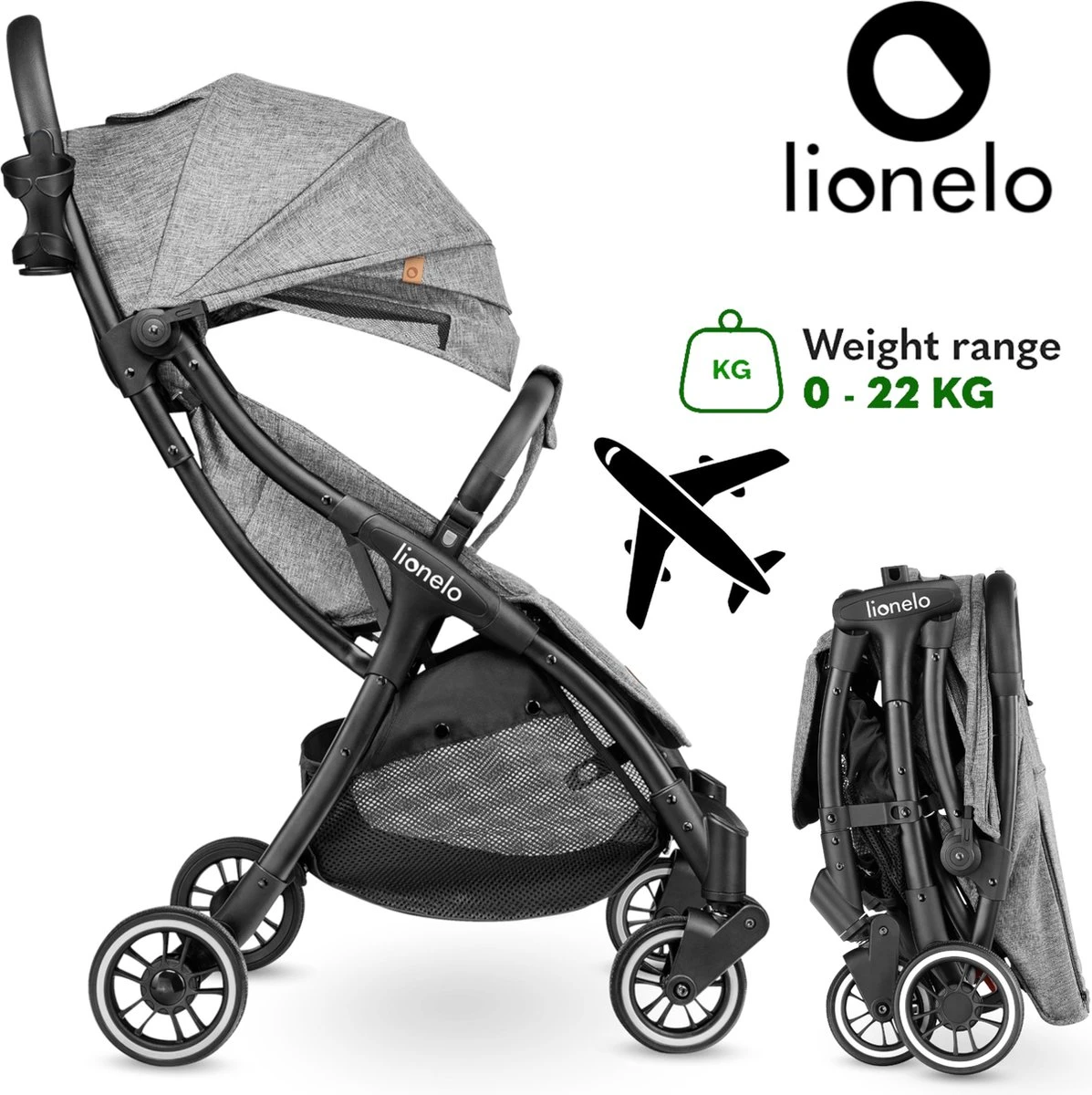 Lionelo Buggy Julie One - Kinderwagen Premium - Automatisch Opvouwen - Wandelwagen Tot 22 Kg - Comfortabele Zitje