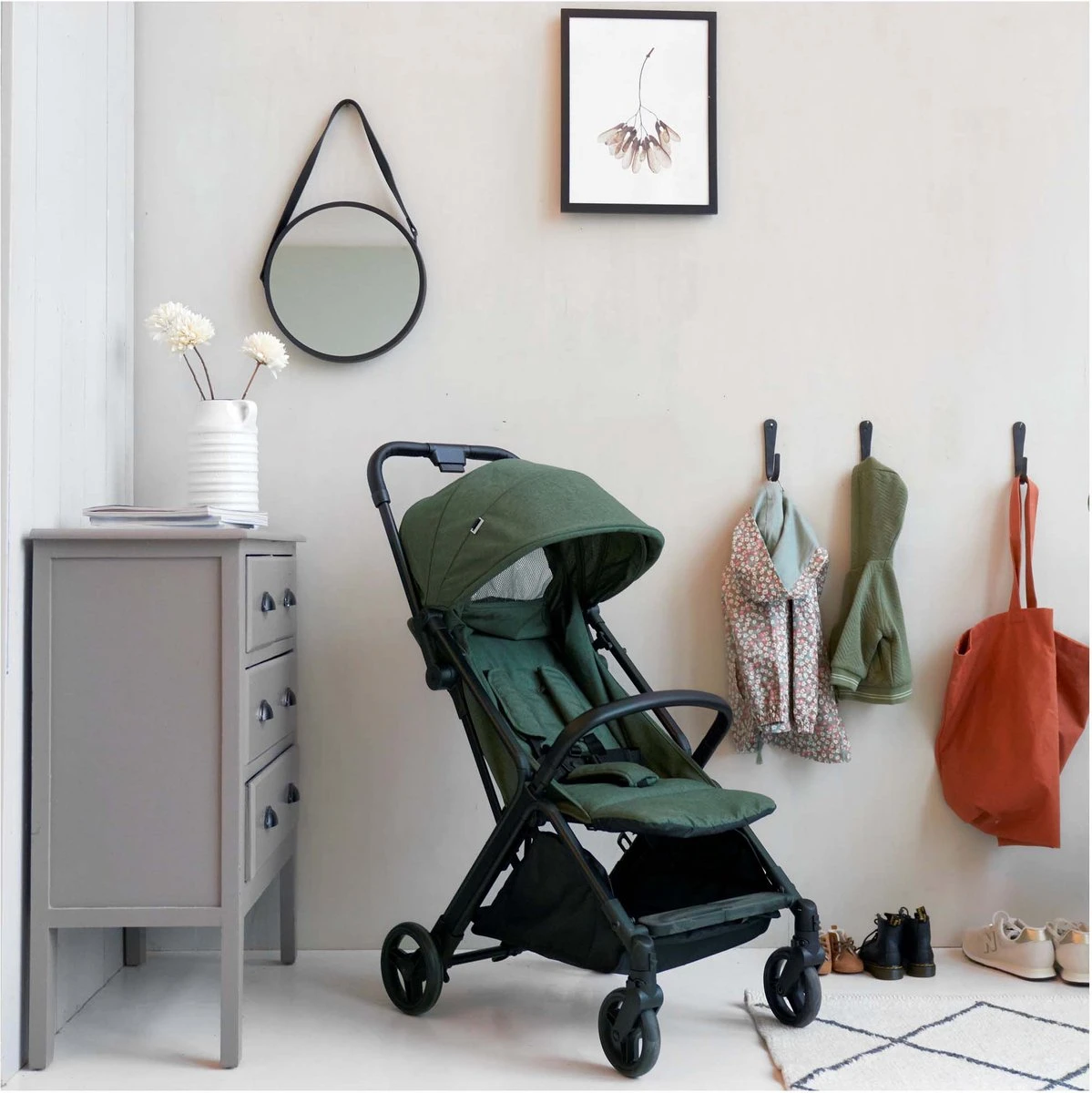 Prénatal Compact Buggy – Kinderwagen Met Boodschappenmand En Zonneklep - Traploos Verstelbare Wandelwagen – Inklapbaar Met 1 Hand - Plooibuggy Groen - Image 6
