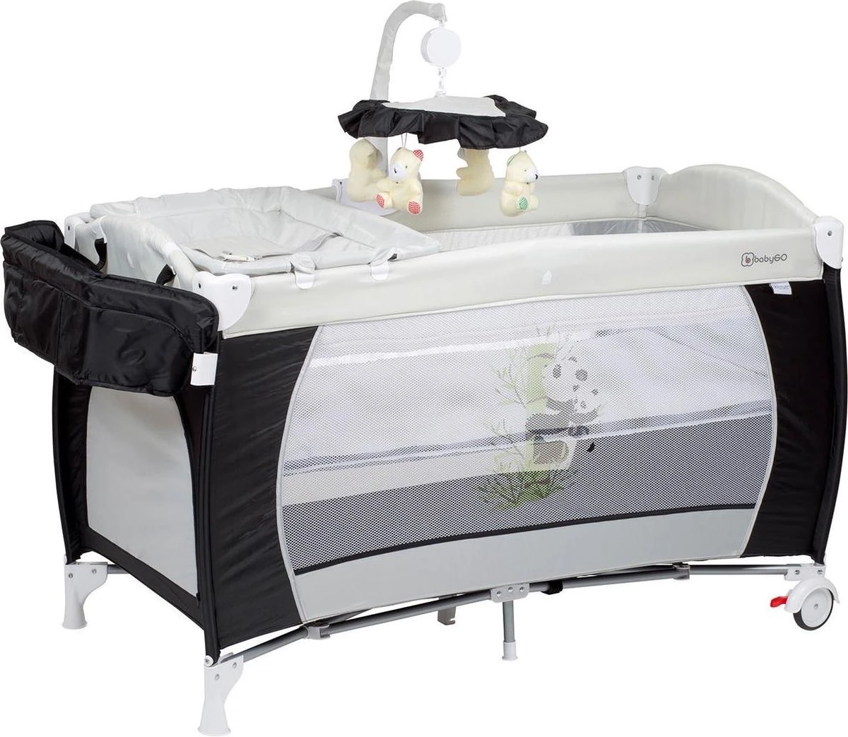 Campingbed BabyGO Sleeper DeLuxe Zwart (incl. Bodemverhoger)