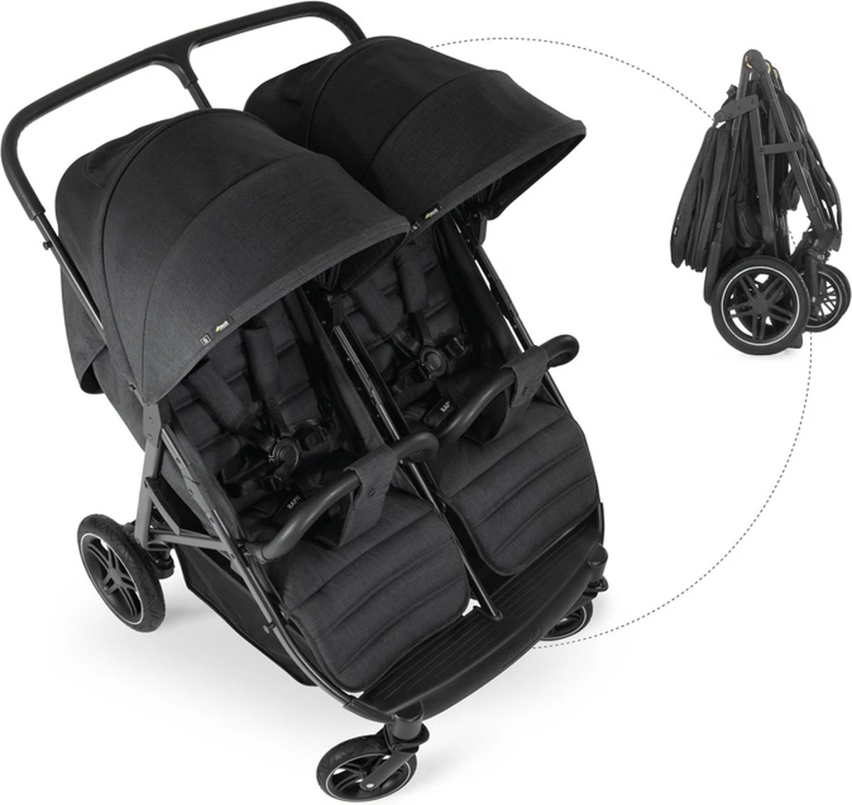 Hauck Uptown Duo Melange Broertje/zusje Kinderwagen Black - Image 7