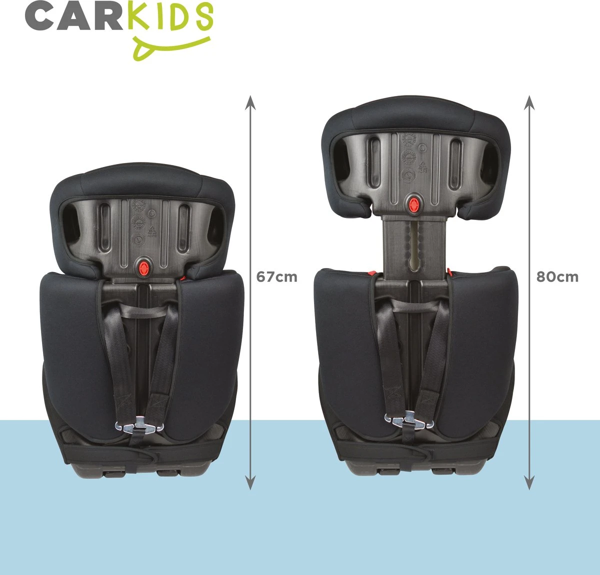Carkids Verstelbaar Kinderautostoeltje Zwart En Rood | Kinderautostoel Groep 1-2-3 | Kinderen Van 9 Maanden-12 Jaar | 9-36 Kg - Image 4