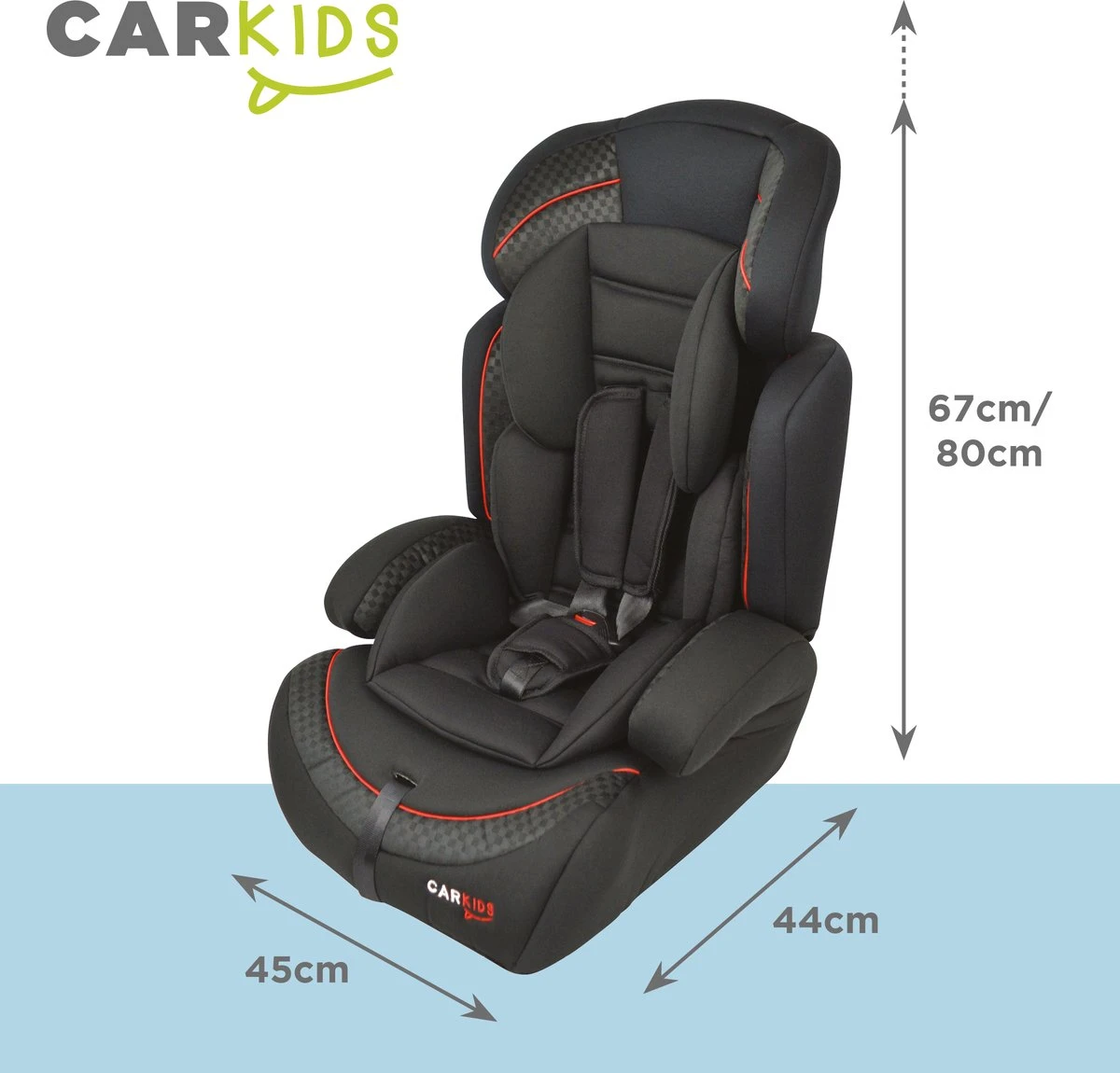 Carkids Verstelbaar Kinderautostoeltje Zwart En Rood | Kinderautostoel Groep 1-2-3 | Kinderen Van 9 Maanden-12 Jaar | 9-36 Kg - Image 5