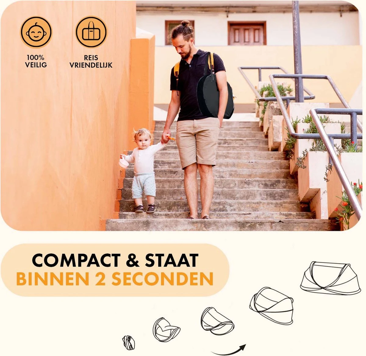 Deryan Peuter Luxe Campingbedje – Inclusief Zelfopblaasbare Matras - Zwart - Image 3