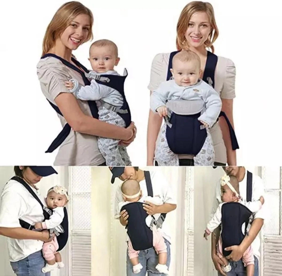Baby Draagzak Blauw - Baby Carrier – Baby Drager Max. 15 Kg - 2 Tot 18 Maanden - Ergonomisch - Baby Draagdoek - Heupdrager - Steundrager Baby - Image 3