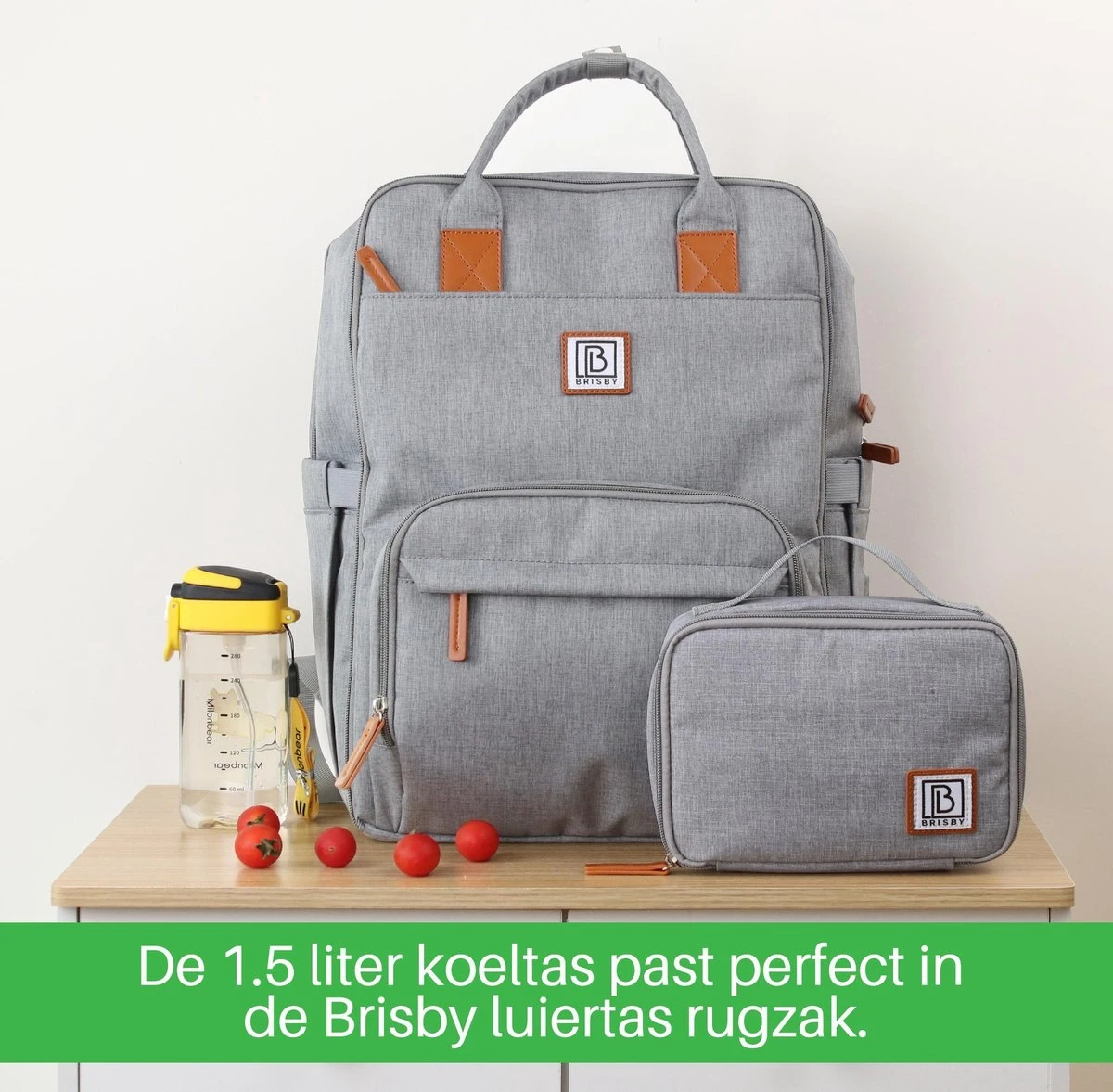 Brisby Slijtvaste Luiertas – Verzorgingstas – Met Buggymontage - Lichtgrijs - Image 11