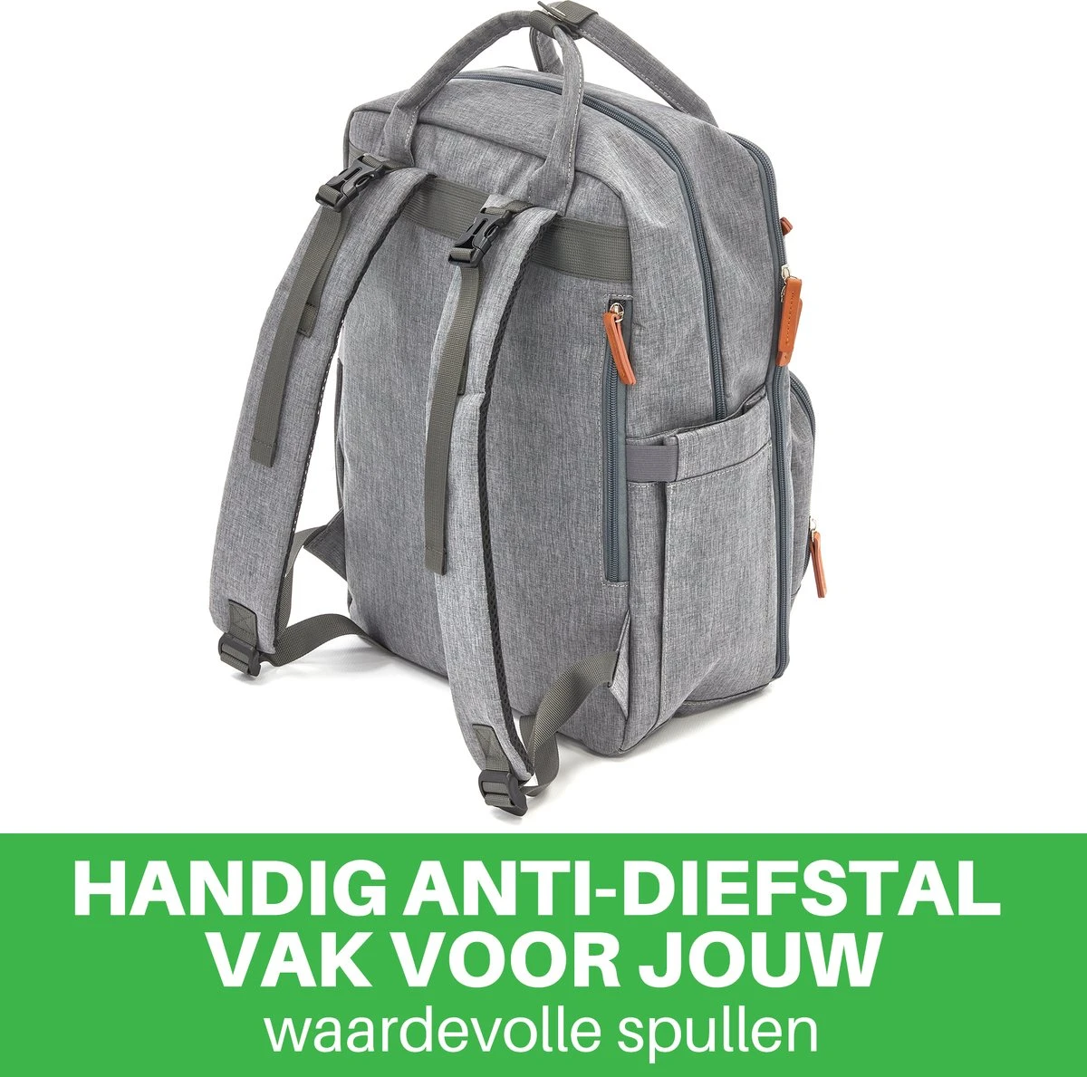 Brisby Slijtvaste Luiertas – Verzorgingstas – Met Buggymontage - Lichtgrijs - Image 4