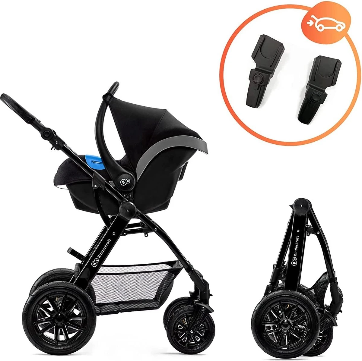 Kinderkraft Moov 3 In 1 Kinderwagen - Inclusief Autostoel - Black - Image 5