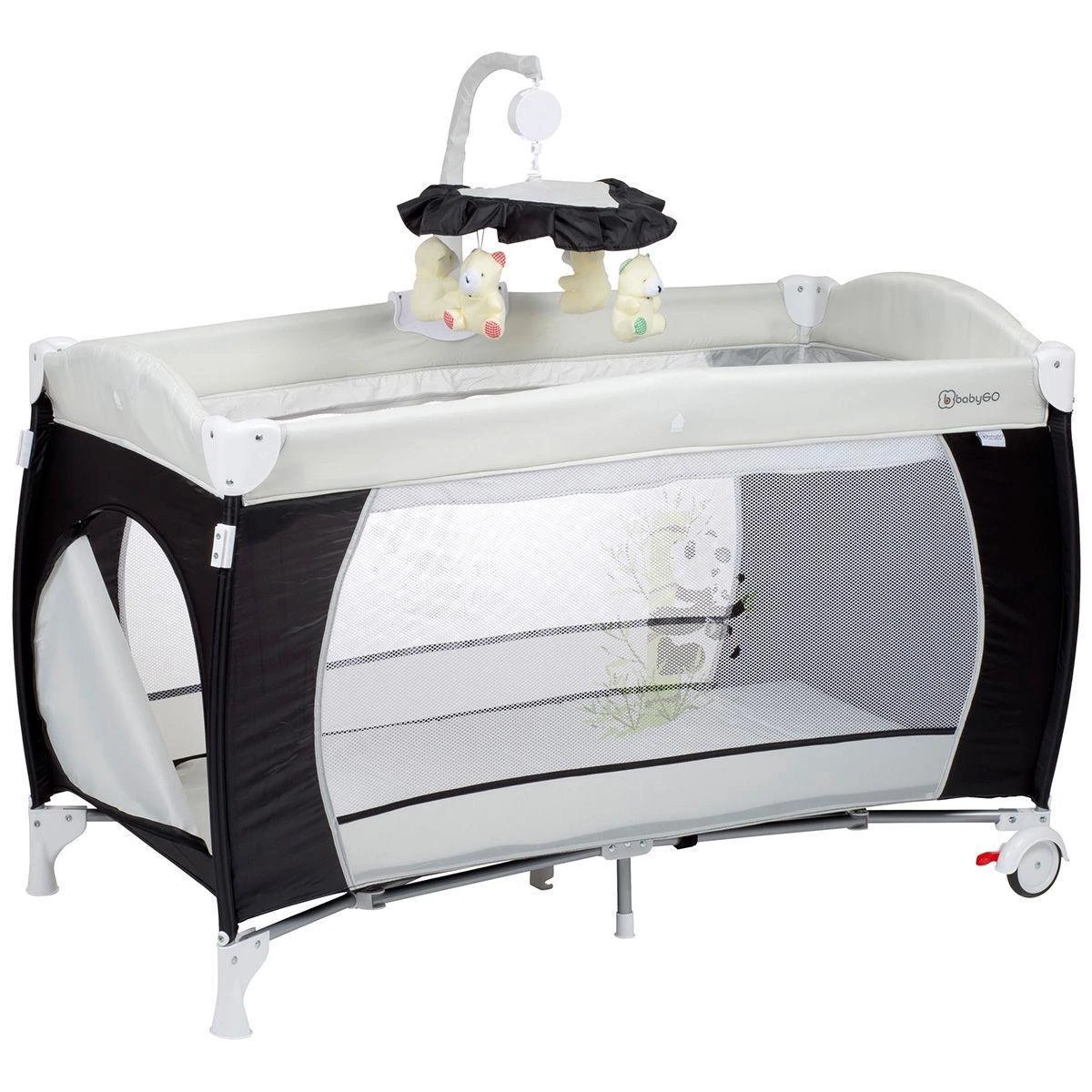 Campingbed BabyGO Sleeper DeLuxe Zwart (incl. Bodemverhoger) - Image 2