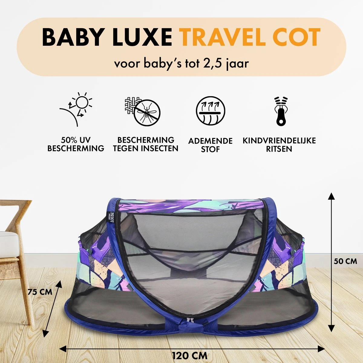 Deryan Baby Luxe Campingbedje – Inclusief Zelfopblaasbare Matras - Story - Image 2
