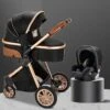 Merkloos Kinderwagen 3-in-1 – Luxe Kinderwagen - Buggy – Wandelwagen - Multifunctioneel – Opklapbaar – Incl. Autostoel – Zwart