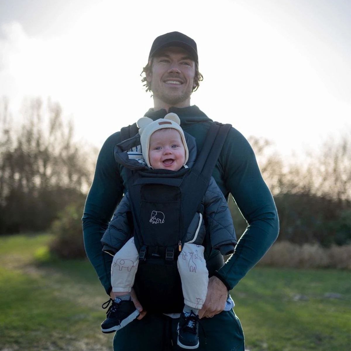 Deryan Pack Luxe Ergonomische Draagzak - Babydrager + Opbergvakjes - Zwart - Image 7