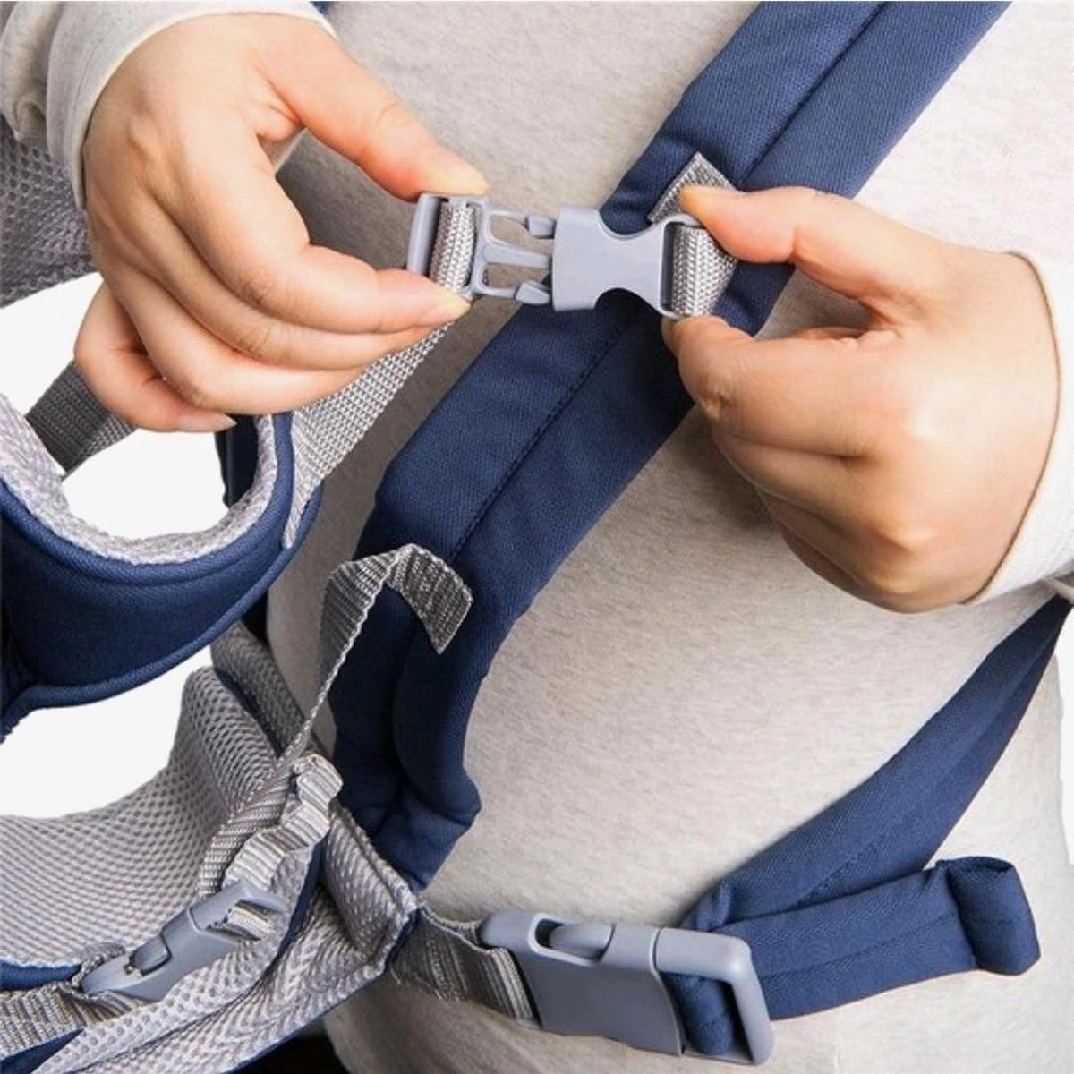 Baby Draagzak Blauw - Baby Carrier – Baby Drager Max. 15 Kg - 2 Tot 18 Maanden - Ergonomisch - Baby Draagdoek - Heupdrager - Steundrager Baby - Image 2