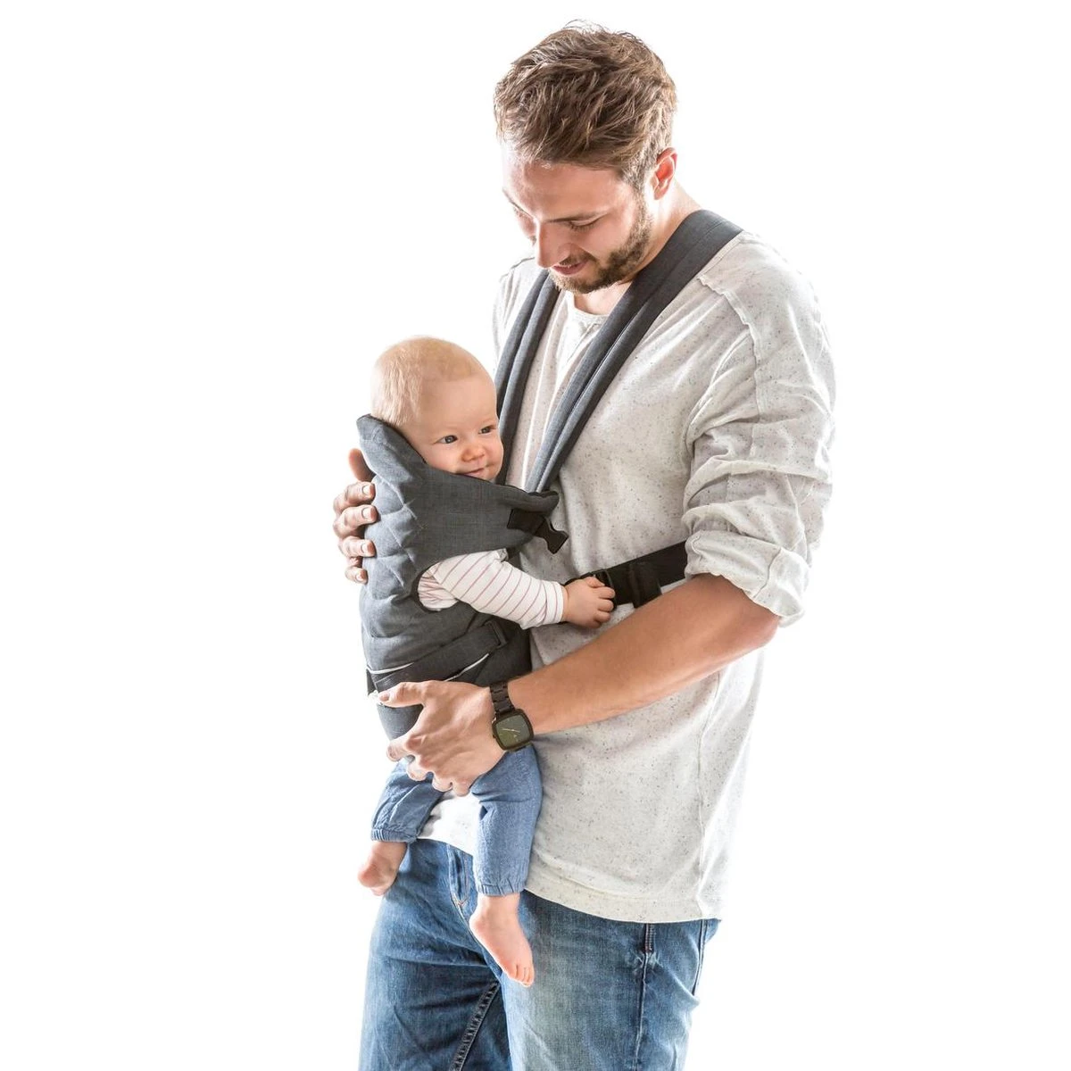 Hauck 2 Way Carrier Draagzak - Buikdrager - Melange Charcoal - Image 6