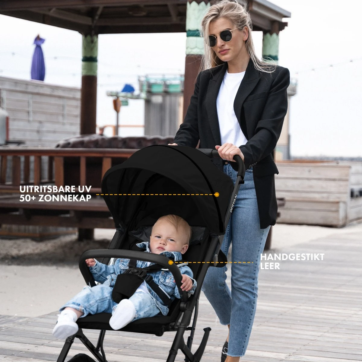 Deryan Rolo Luxe Lichtgewicht Buggy - Zwart - Image 2