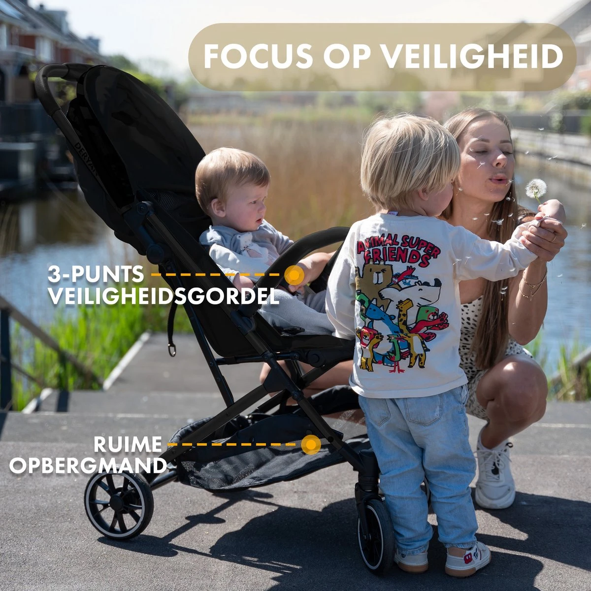 Deryan Rolo Luxe Lichtgewicht Buggy - Zwart - Image 3