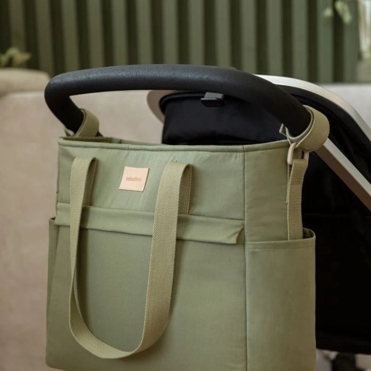 Nobodinoz Baby On The Go Luiertas Olive Green - Image 5