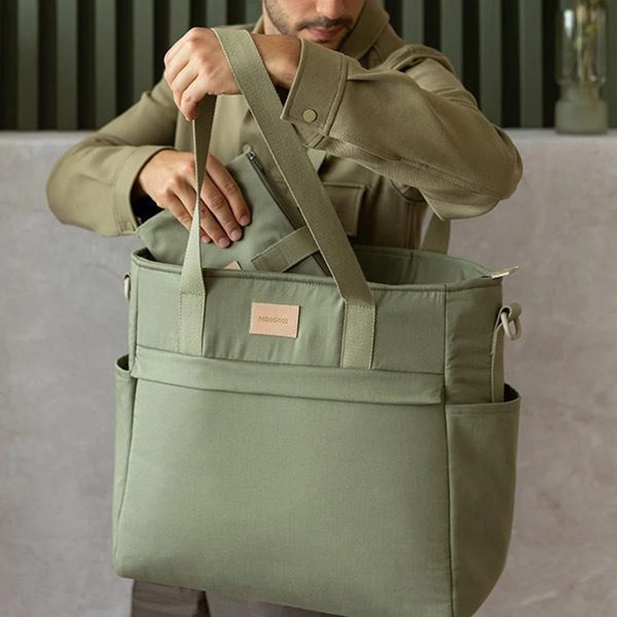 Nobodinoz Baby On The Go Luiertas Olive Green - Image 9