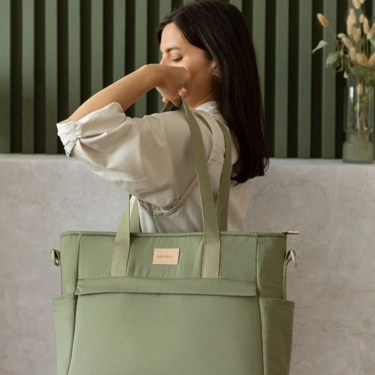 Nobodinoz Baby On The Go Luiertas Olive Green - Image 11