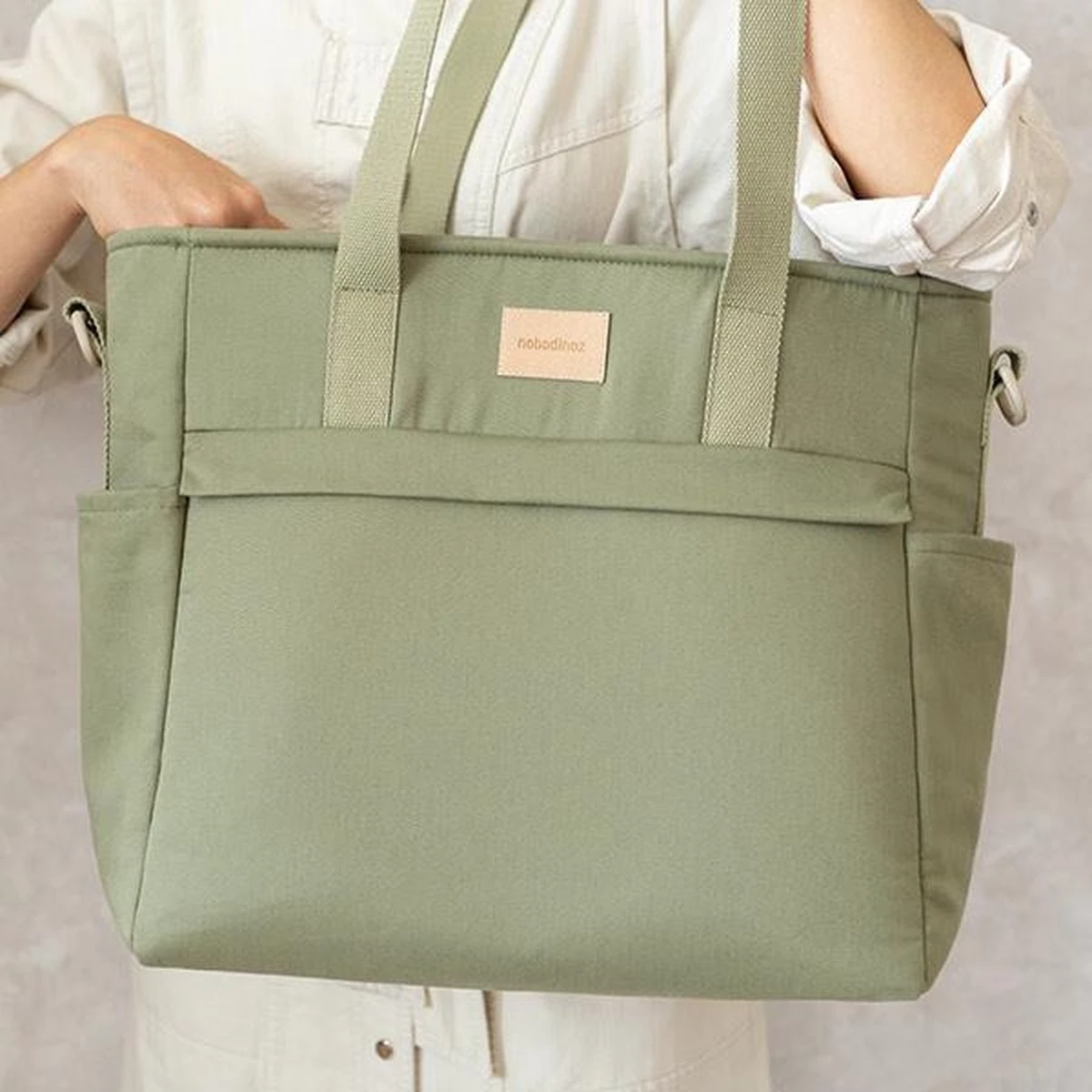 Nobodinoz Baby On The Go Luiertas Olive Green - Image 14
