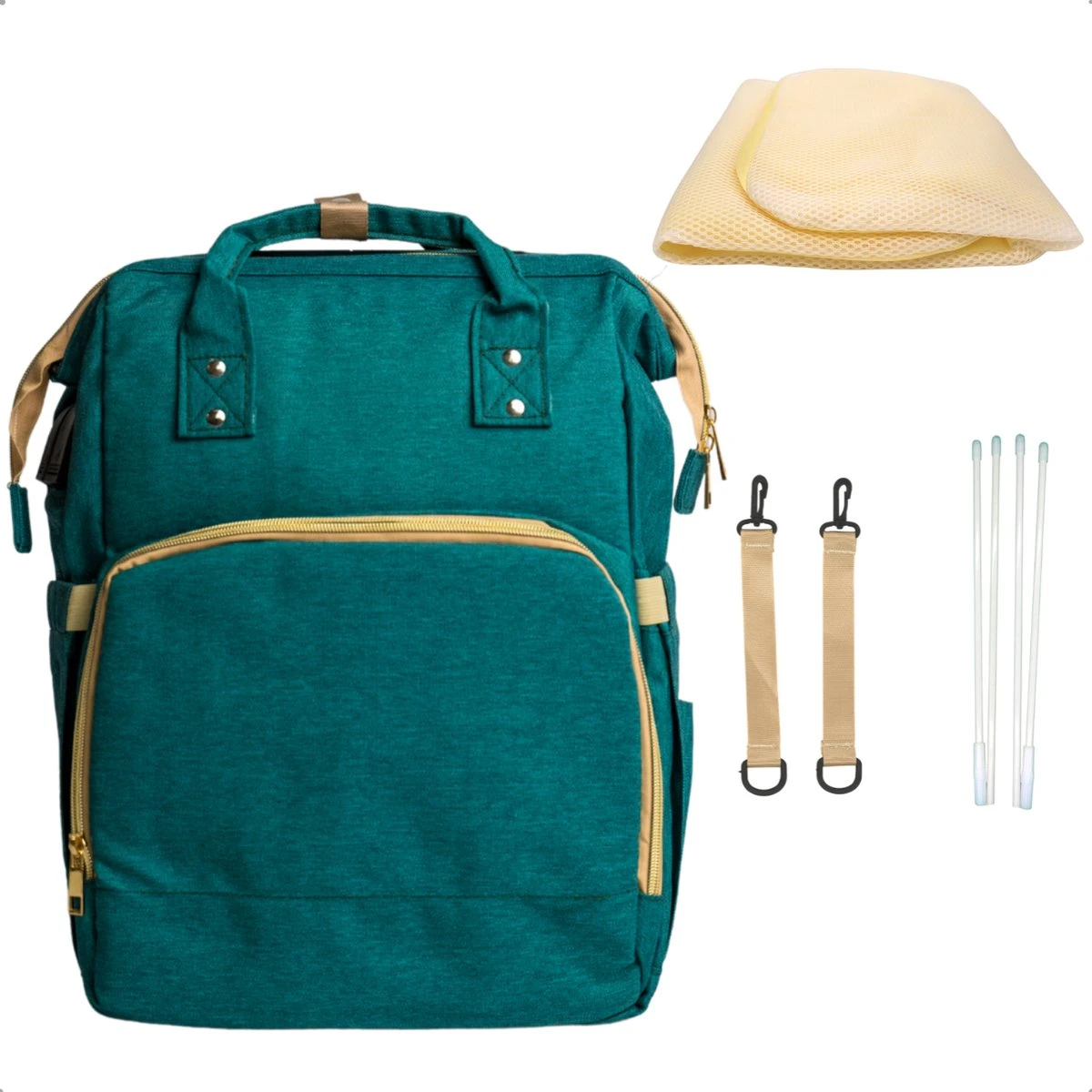 Luiertas - Babyrugtas - Luiertas Met Isoleervak - Luiertas Rugzak - Luiertas Verzorgingstas - Luiertas Groen