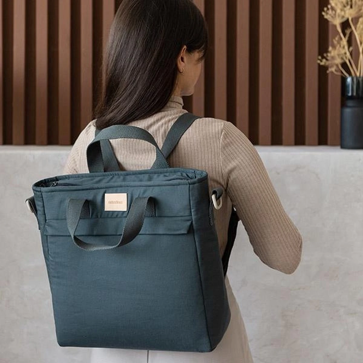 Nobodinoz Baby On The Go Luiertas Rugzak Carbon Blue - Image 2