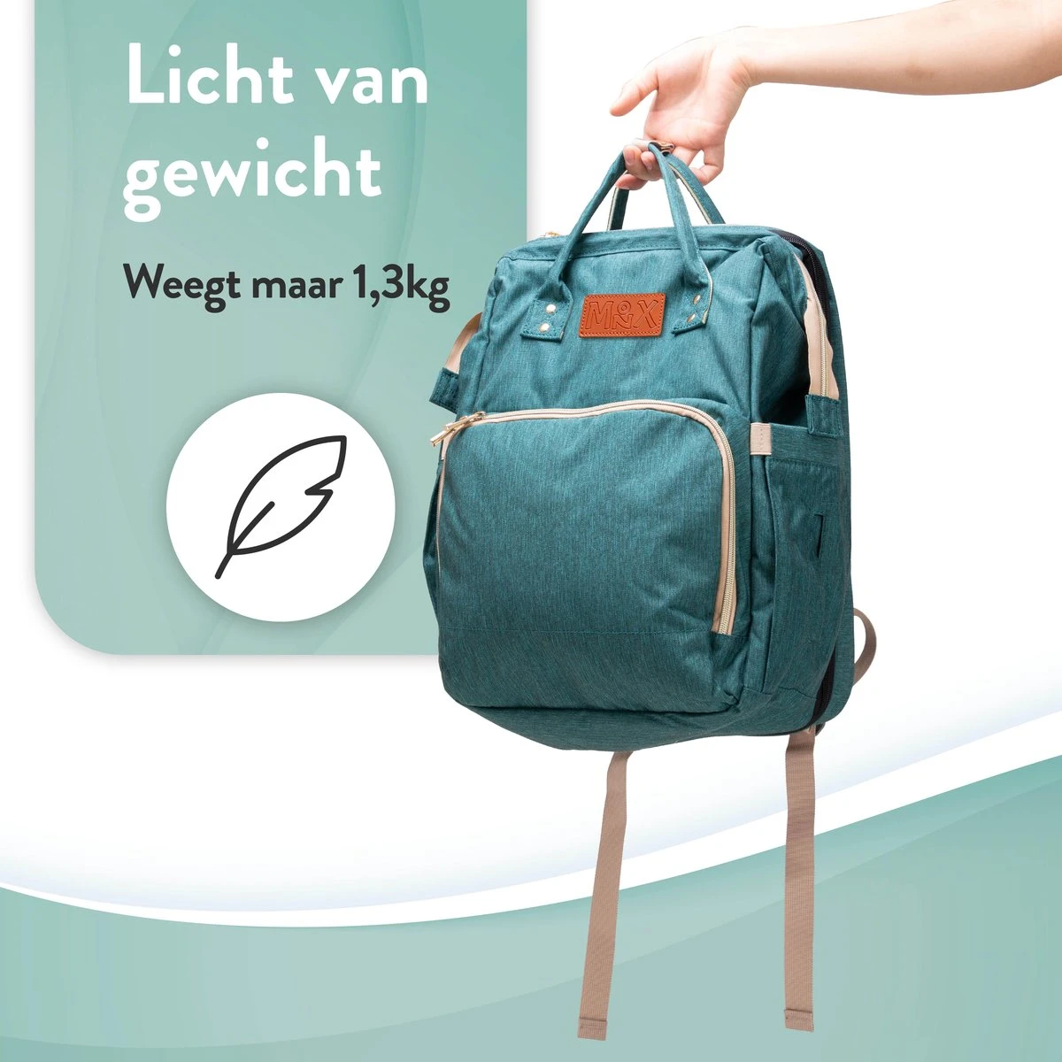 Luiertas Rugzak - Monx Luiertas Verzorgingstas Met Uitklapbaar Babybedje - Overzichtelijke Luierrugzak Extra Buggy En Kinderwagen Haken Inclusief Geïsoleerde Flessenhouder - Groen - Image 17