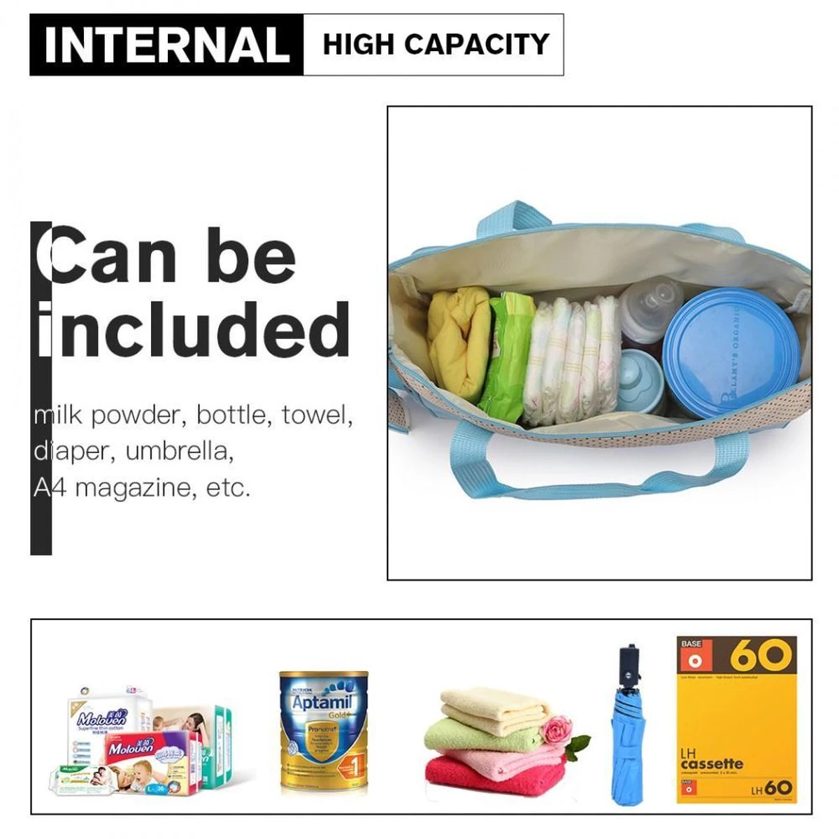 Miss Lulu Luiertas - 5-delige Verzorgingstas Set - Lichtblauw (9026 BE) - Image 2