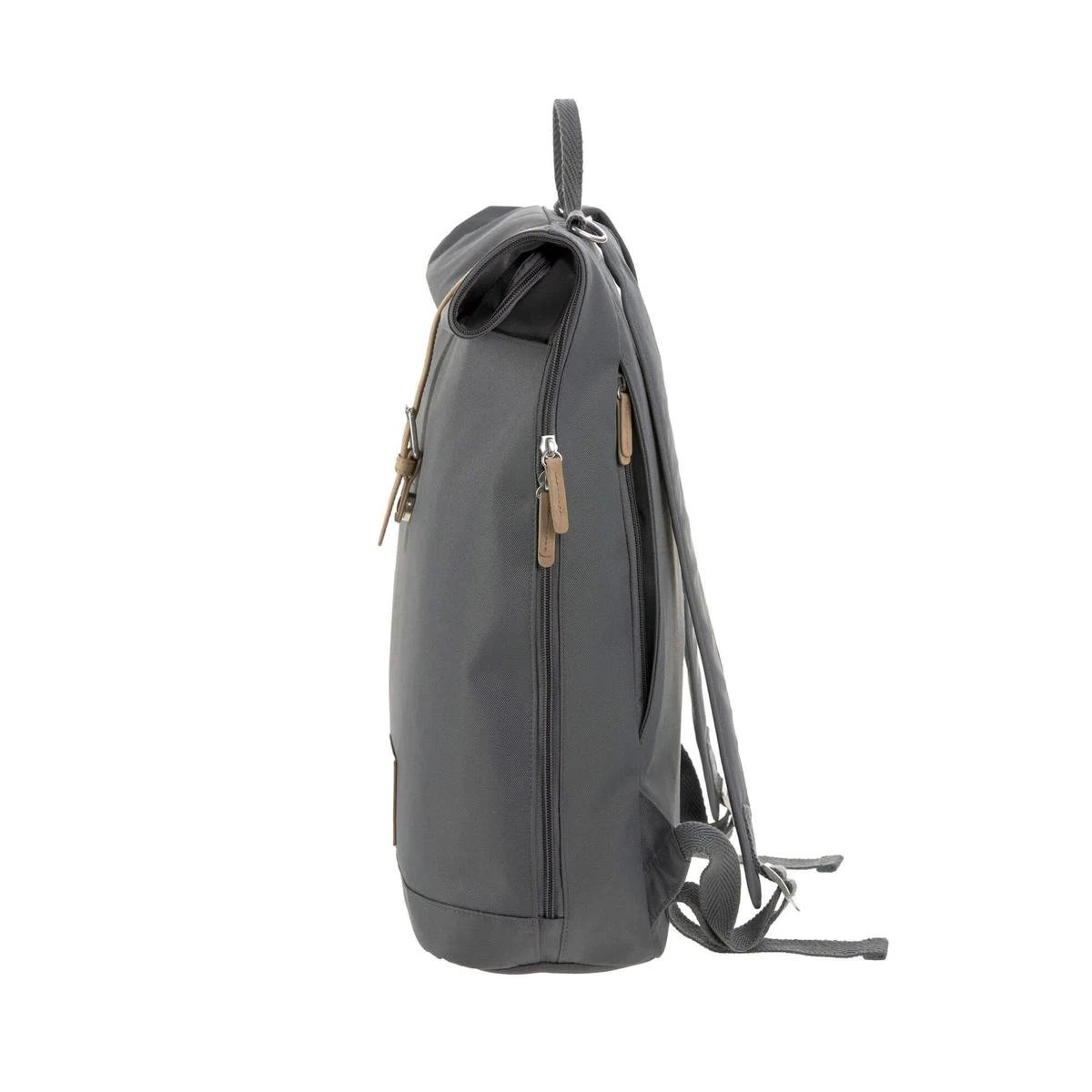 LÄSSIG Luiertas Rolltop Backpack Rugzak Incl Verschoningsmatje Antraciet - Image 2