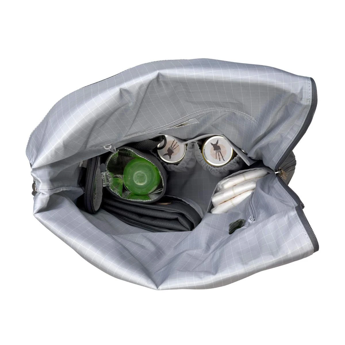 LÄSSIG Luiertas Rolltop Backpack Rugzak Incl Verschoningsmatje Antraciet - Image 3