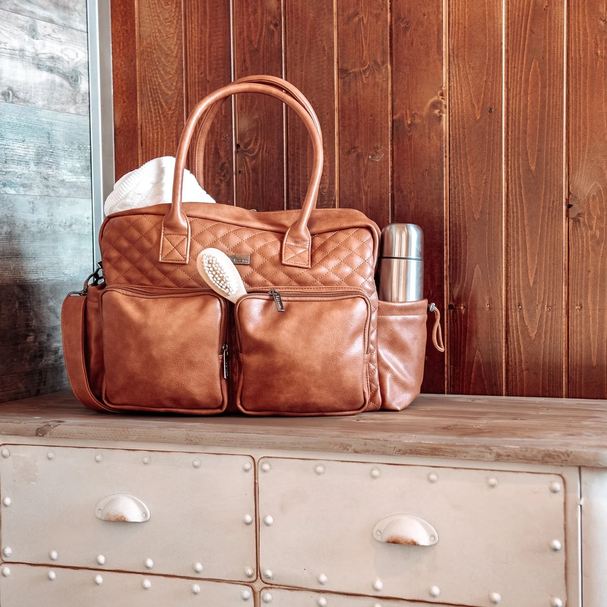 Kidzroom Vision Of Love Luiertas - Bruin - Verschoonmatje - Versteldbare Schouderband - Image 7