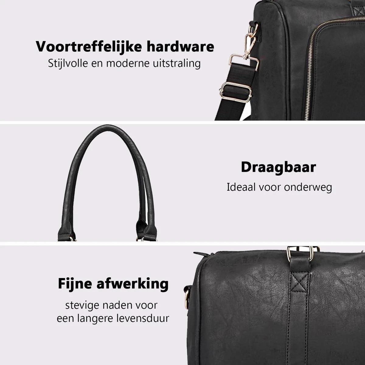 Miss Lulu Luier- En Verzorgingstas – Luiertas Set – Afneembare Draagtas - Duurzaam En Stijlvol – Zwart - Premium Kwaliteit- Grote Capaciteit - Unisex/Jongens/Meisjes (LT6638 BK) - Image 3