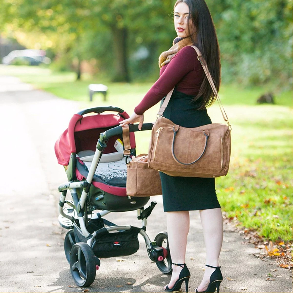 Miss Lulu Luier- En Verzorgingstas – Luiertas Set – Afneembare Draagtas - Duurzaam En Stijlvol – Zwart - Premium Kwaliteit- Grote Capaciteit - Unisex/Jongens/Meisjes (LT6638 BK) - Image 5