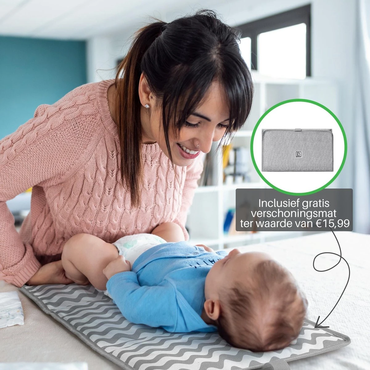 Brisby Slijtvaste Luiertas – Verzorgingstas – Met Buggymontage - Lichtgrijs - Image 9