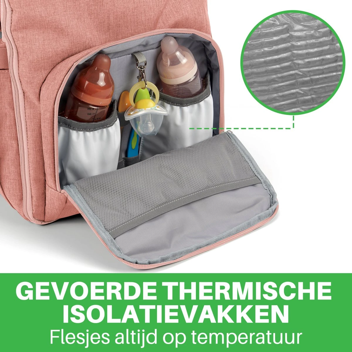 Brisby Slijtvaste Luiertas – Verzorgingstas – Met Buggymontage - Roze - Image 7